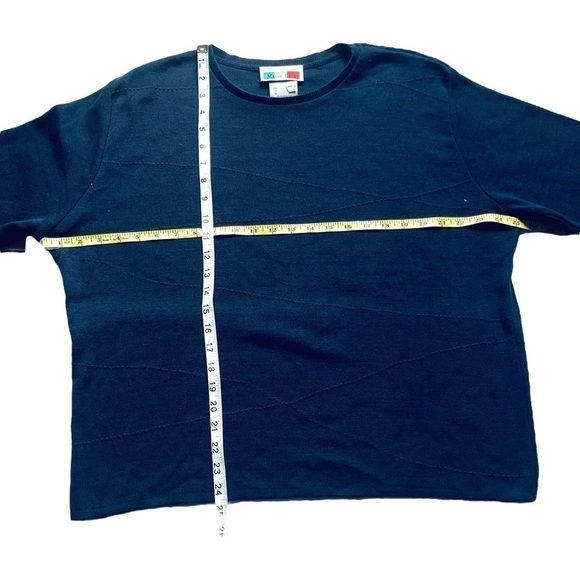 VINTAGE Creation Maria Lisa pullover knit sweater navy blue long sleeve size XL - Picture 8 of 9